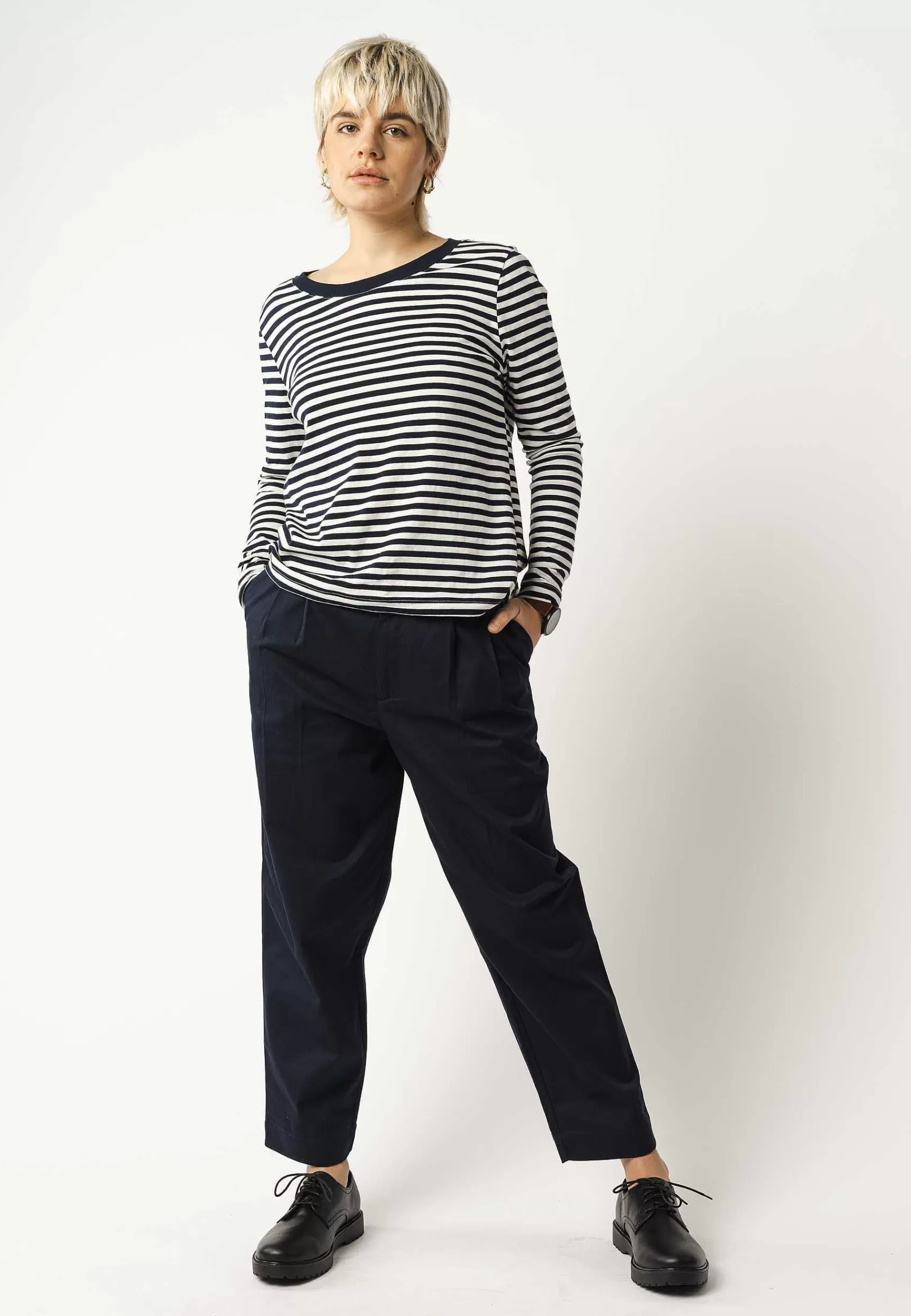 Store Basic Langarmshirt Reena Stripes Damen Shirts & Tops