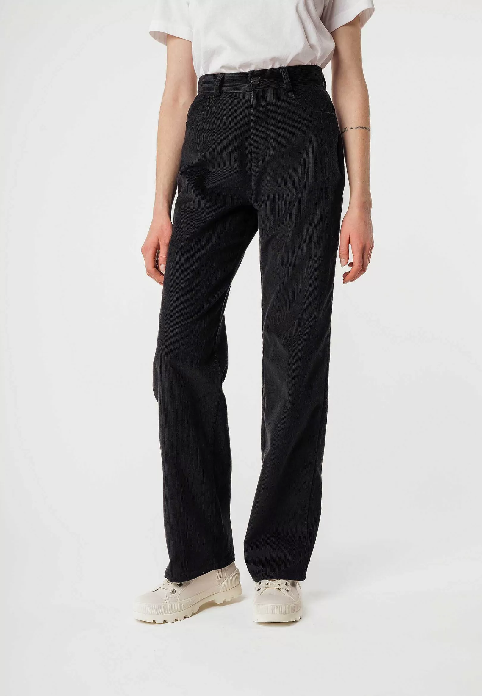 Cheap Cord Hose Mit Hohem Bund Und Weitem Bein Oorja Damen Hosen