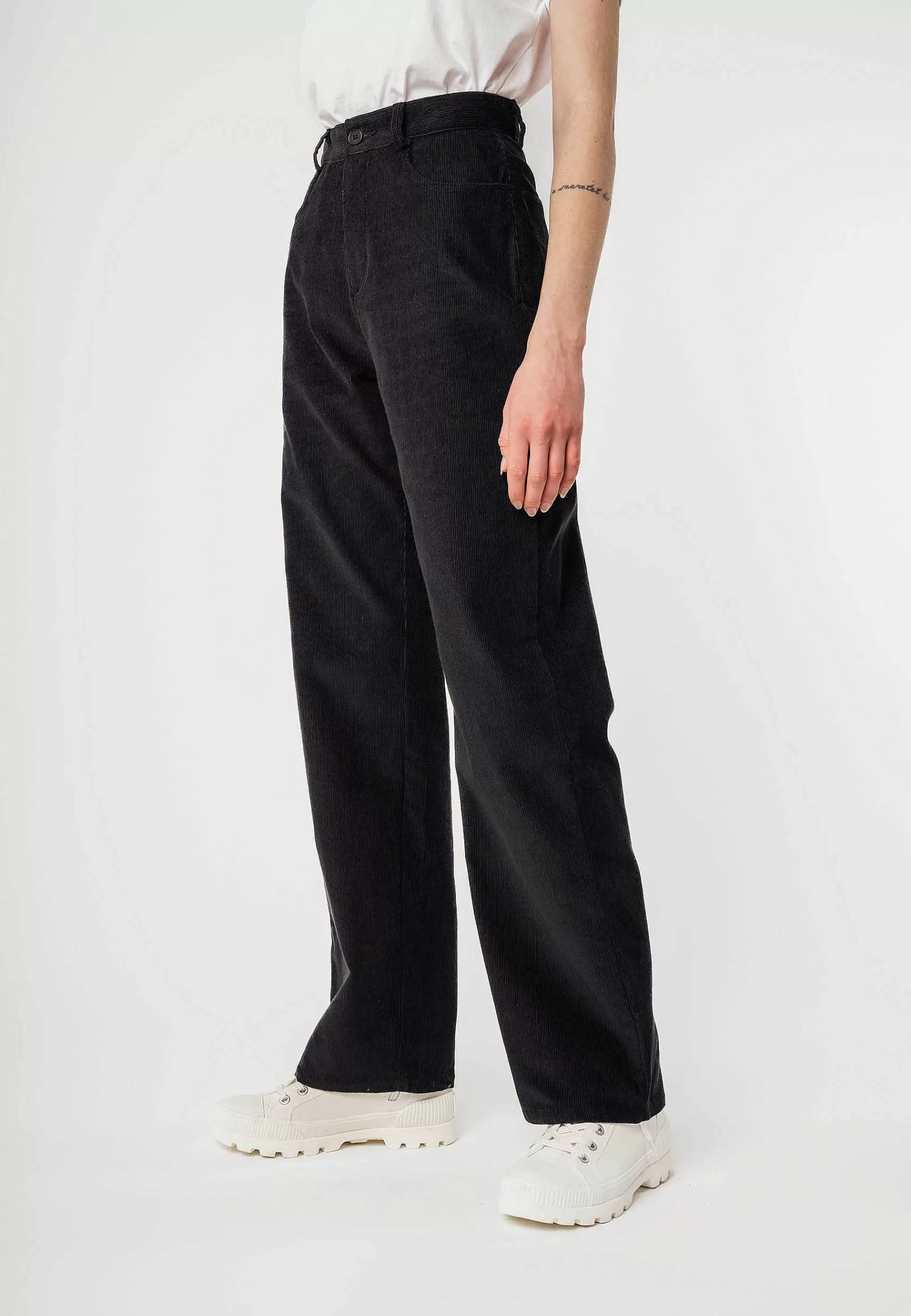 Cheap Cord Hose Mit Hohem Bund Und Weitem Bein Oorja Damen Hosen